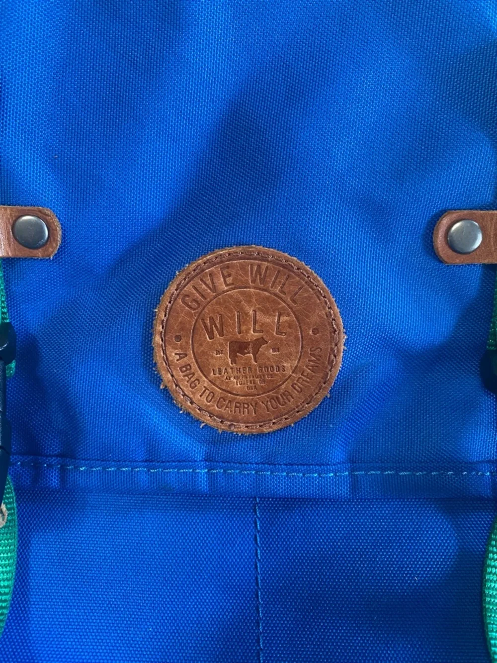 will leather goods blue and Green Canvas Messenger Bag give will 20 X 12 inches